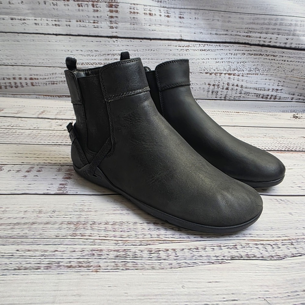 Xero Shoes Tari Women's Minimalist Leather Chelsea Ankle Boots Black Size 7.5